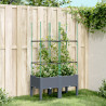 Jardinera con enrejado PP gris 80x40x142.5 cm 1