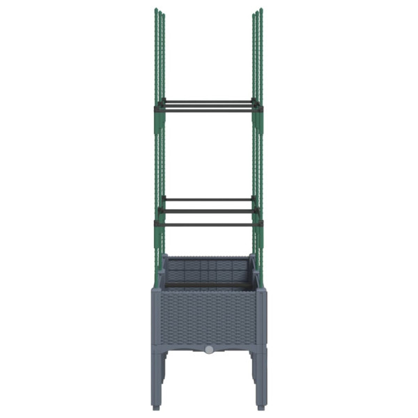 Vaso/floreira de jardim c/ treliça 80x40x142.5 cm PP cinzento azul M 4