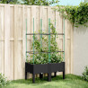 Jardinera con enrejado PP negro 80x40x142.5 cm 1