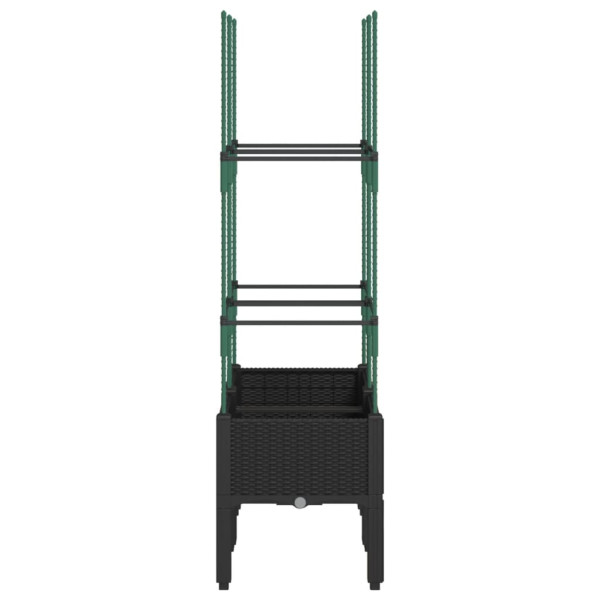 Jardinera con enrejado PP negro 80x40x142.5 cm M 4