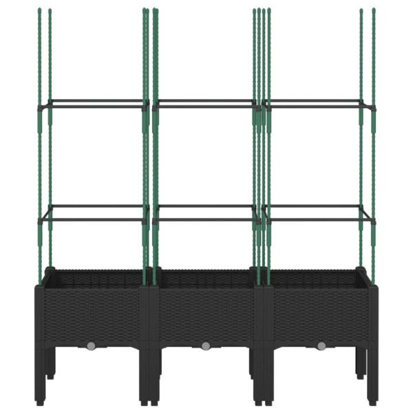 Vaso/floreira de jardim c/ treliça 120x40x142.5 cm PP preto M 3