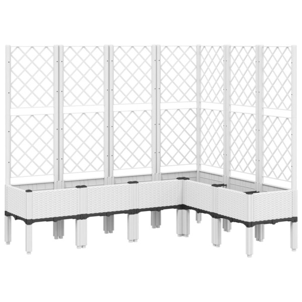 Vaso/floreira de jardim c/ treliça 160x120x142 cm PP branco M 2