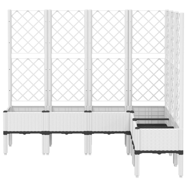 Vaso/floreira de jardim c/ treliça 160x120x142 cm PP branco M 3