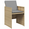 Sillones jardín con cojines 4 uds ratán sintético beige mezcla 3