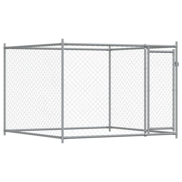 Jaula para cão com porta 2x2x1.5 m aço galvanizado cinzento M 2