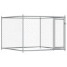Jaula para cão com porta 2x2x1.5 m aço galvanizado cinzento 2