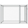 Jaula para cão com porta 2x2x1.5 m aço galvanizado cinzento 4