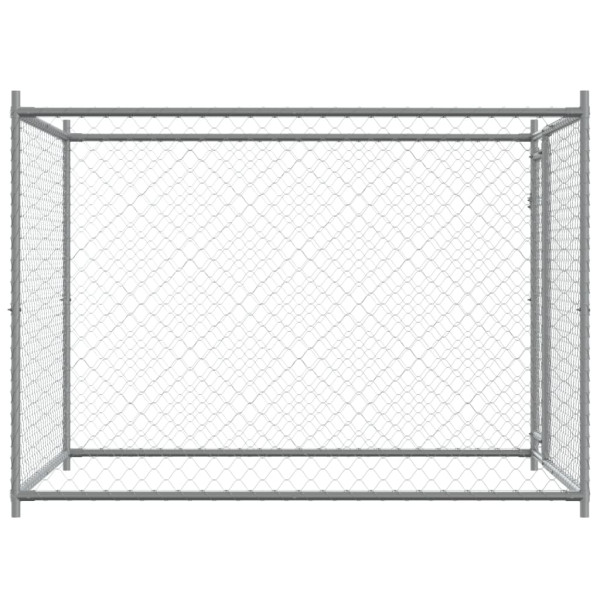 Jaula para cão com porta 2x2x1.5 m aço galvanizado cinzento M 5