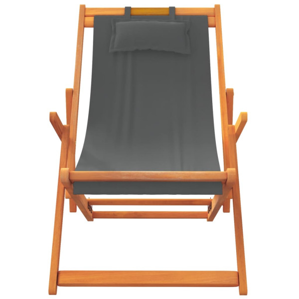 Cadeiras de praia dobráveis 2 pcs tecido cinzento M 4