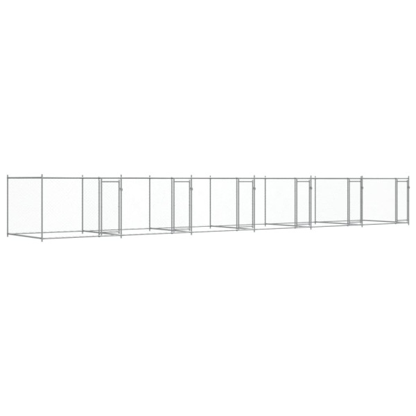Jaula de perros con puertas acero galvanizado gris 12x2x1.5 m M 2