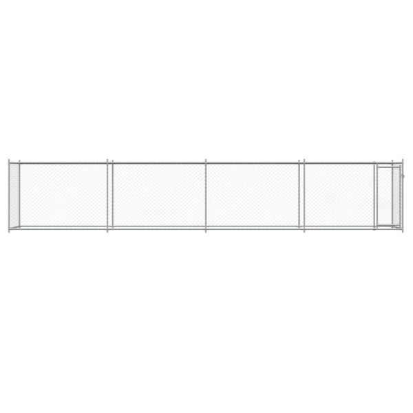 Jaula para cão com porta 8x2x1.5 m aço galvanizado cinzento M 4