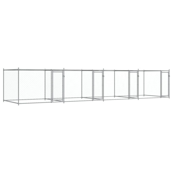Jaula para cão com portas 8x2x1.5 m aço galvanizado cinzento M 2
