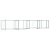 Jaula de perros con puertas acero galvanizado gris 8x2x1.5 m 2