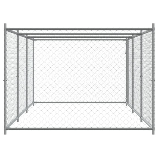 Jaula para cão com porta 6x2x1.5 m aço galvanizado cinzento M 5