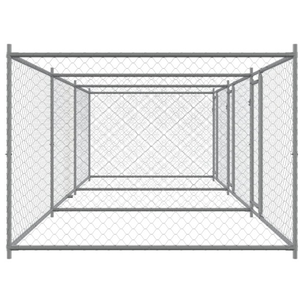 Jaula de perros con puertas acero galvanizado gris 6x2x1.5 m M 5