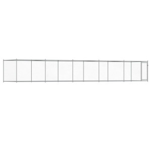 Jaula para cão com porta 10x2x1.5 m aço galvanizado cinzento H