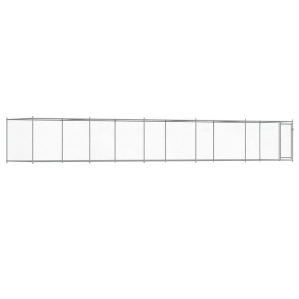 Jaula para cão com porta 10x2x1.5 m aço galvanizado cinzento M 2