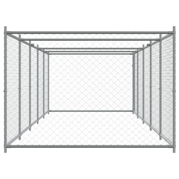 Jaula de perros con puerta acero galvanizado gris 10x2x1.5 m M 5