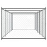 Jaula de perros con puerta acero galvanizado gris 10x2x1.5 m 5