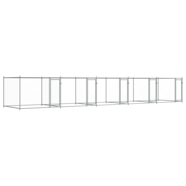 Jaula de perros con puertas acero galvanizado gris 10x2x1.5 m M 2