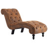 Chaise longue camurça artificial castanho 2