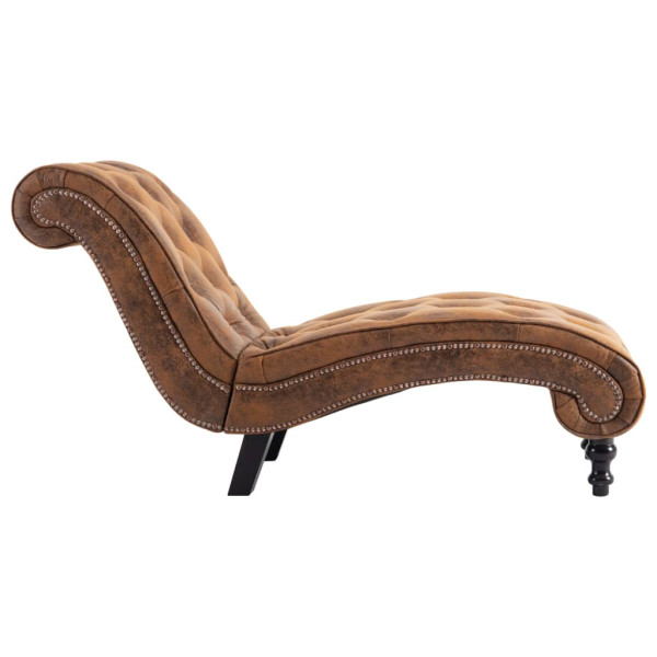 Chaise longue camurça artificial castanho M 4