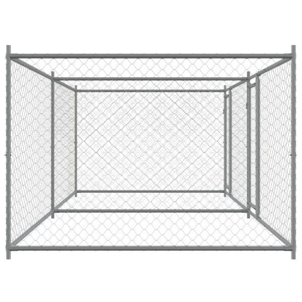 Jaula de perros con puertas acero galvanizado gris 4x2x1.5 m M 5