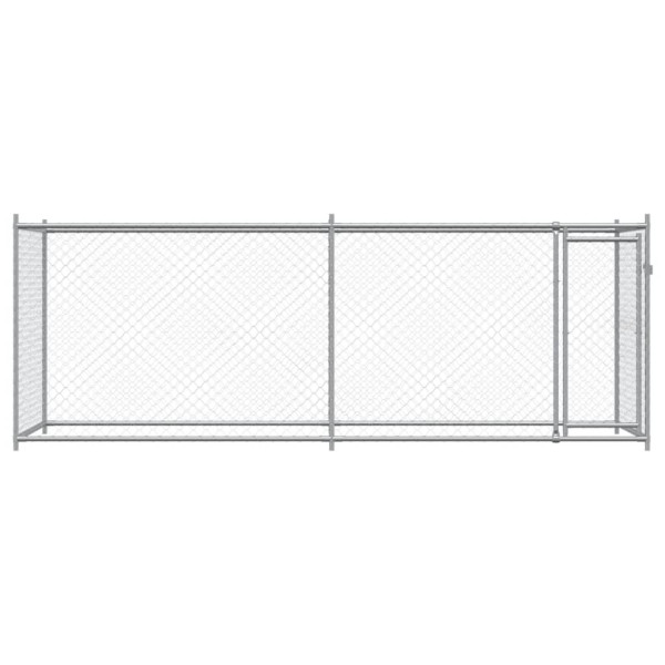 Jaula para cão com porta 4x2x1.5 m aço galvanizado cinzento M 4
