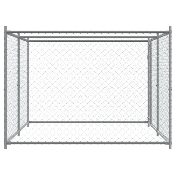 Jaula de perros con puerta acero galvanizado gris 4x2x1.5 m M 5