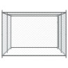 Jaula de perros con puerta acero galvanizado gris 4x2x1.5 m 5
