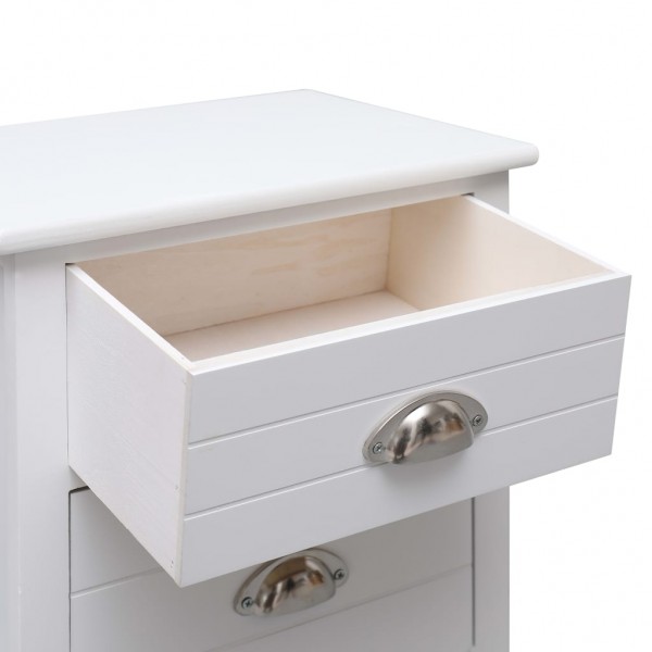 Mesa-de-cabeceira 38x28x45 cm madeira paulownia branco M 5