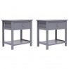 Mesitas de noche 2 unidades madera de Paulownia gris 40x29x42cm 1