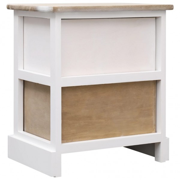 Mesitas noche 2 uds madera Paulownia blanco natural 38x28x45cm M 5