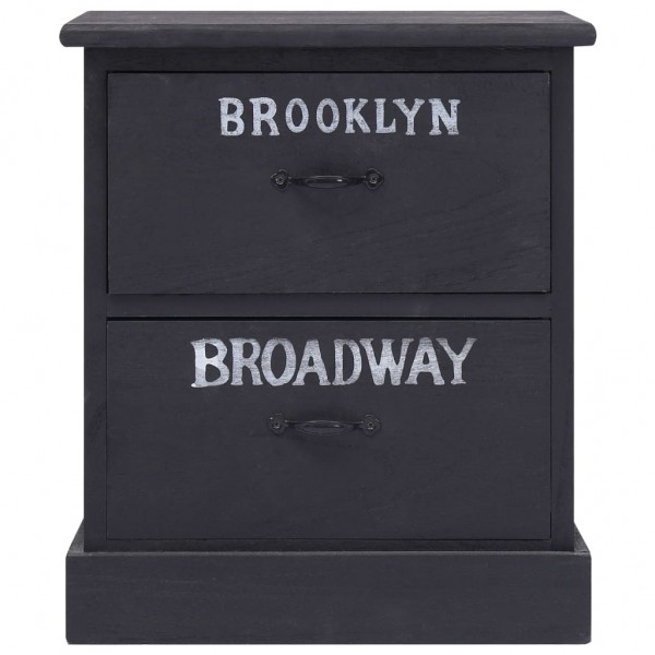 Mesa de cabeceira 38x28x45 cm madeira paulownia preto M 2