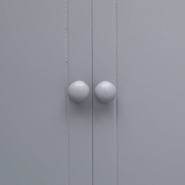 Mueble de cuarto de baño madera Paulownia gris 46x24x116 cm M 2