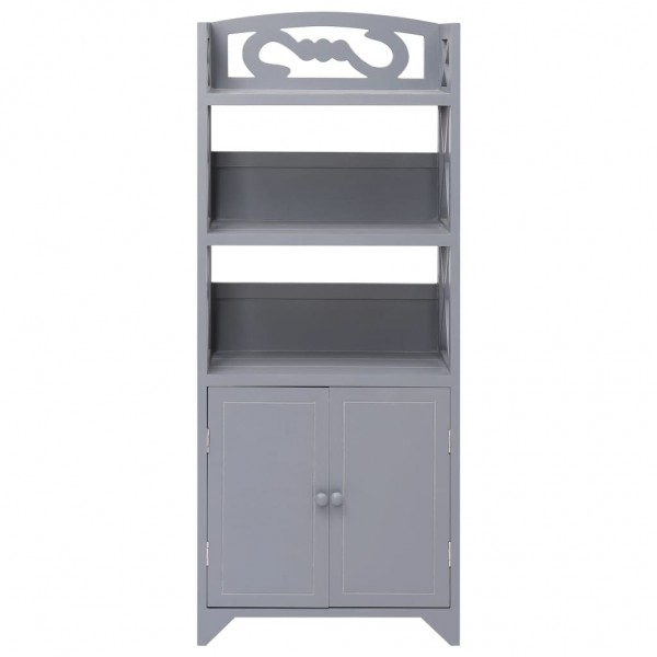 Mueble de cuarto de baño madera Paulownia gris 46x24x116 cm M 3