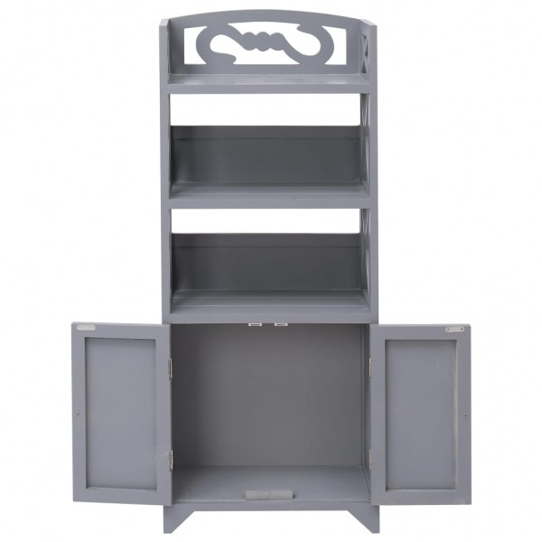 Mueble de cuarto de baño madera Paulownia gris 46x24x116 cm M 4