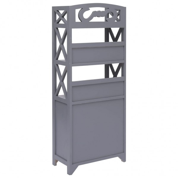 Mueble de cuarto de baño madera Paulownia gris 46x24x116 cm M 5