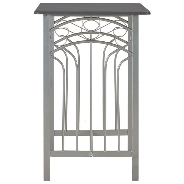 Set mesa y sillas altas de cocina 3 pzas madera acero antracita M 4