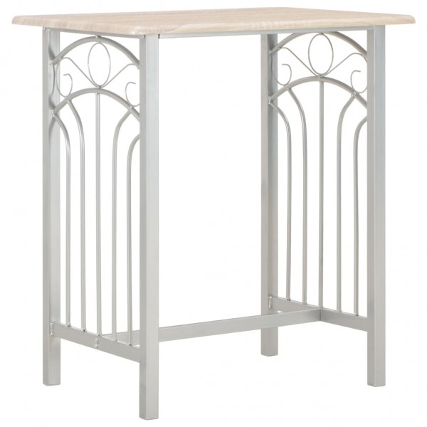 Set mesa y sillas altas de cocina 3 piezas madera y acero M 2