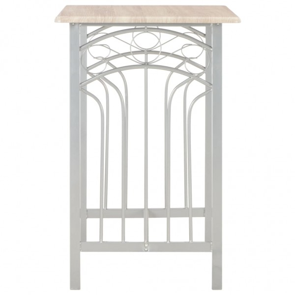 Set mesa y sillas altas de cocina 3 piezas madera y acero M 4