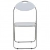 Sillas de comedor plegables 2 unidades cuero sintético blanco 3