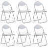 Sillas de comedor plegables 6 unidades cuero sintético blanco 1