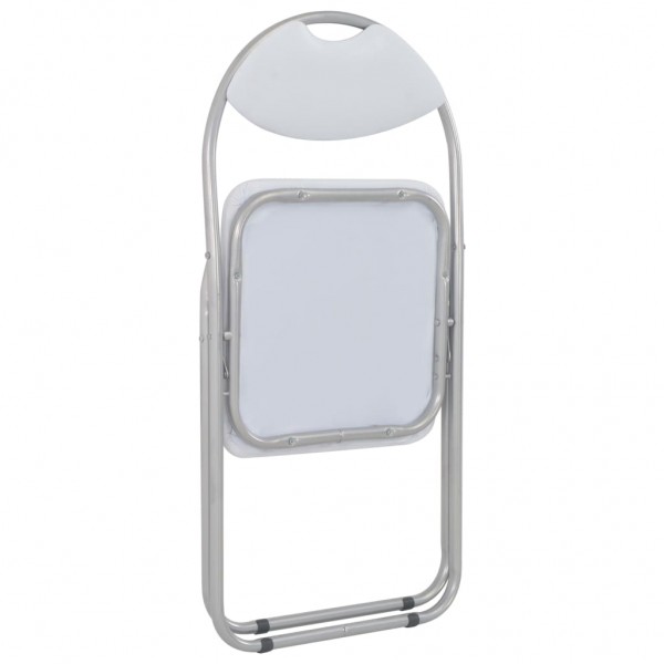 Sillas de comedor plegables 6 unidades cuero sintético blanco M 5