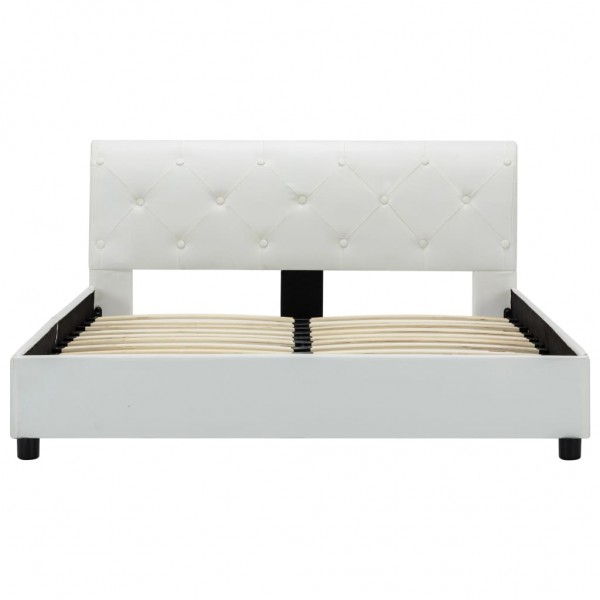 Estructura de cama de cuero sintético blanco 140x200 cm M 3