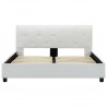 Estrutura de cama 140x200 cm couro artificial branco 3