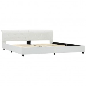 Estrutura de cama 180x200 cm couro artificial branco H