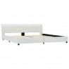 Estrutura de cama 180x200 cm couro artificial branco 2