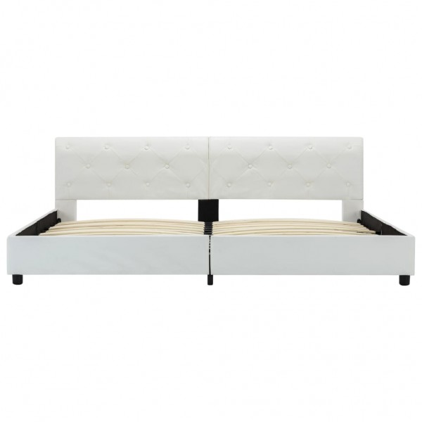 Estrutura de cama 180x200 cm couro artificial branco M 3