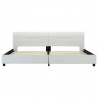 Estructura de cama de cuero sintético blanco 180x200 cm 3